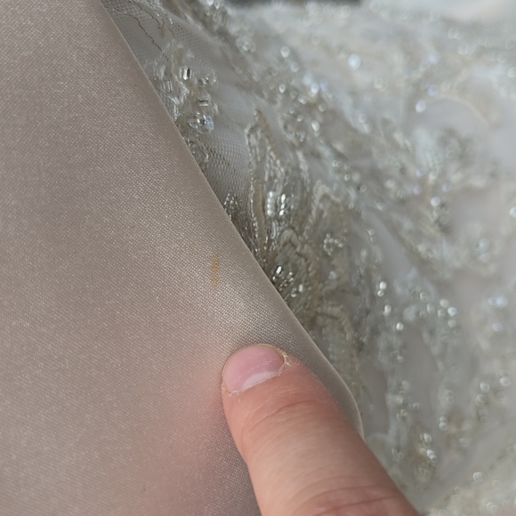 David Tutera For Mon Cherie Isla Wedding Dress - Size 14 A-Line Strapless Beaded - Picture 4 of 16